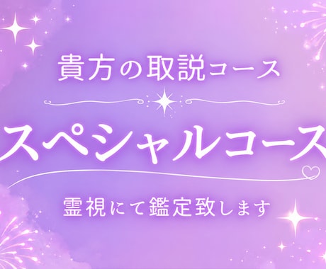 貴方のトリセツつくります 感じたことは全てお伝えするスペシャルコース イメージ1
