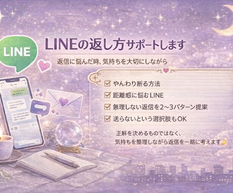 LINEの返し方サポートします 返事ひとつで悩みすぎて疲れていませんか？ イメージ1
