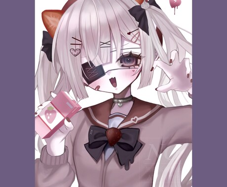 最短7日！ダークめな可愛いイラスト制作致します サムネイル、アイコン、グッズなどに！ イメージ2