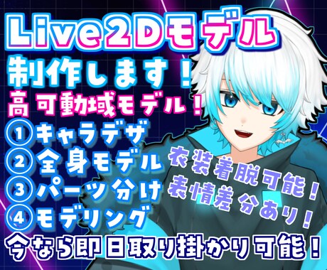 キャラデザからVtuberモデリングまで制作します 思い通りの動きを再現します！！ イメージ2