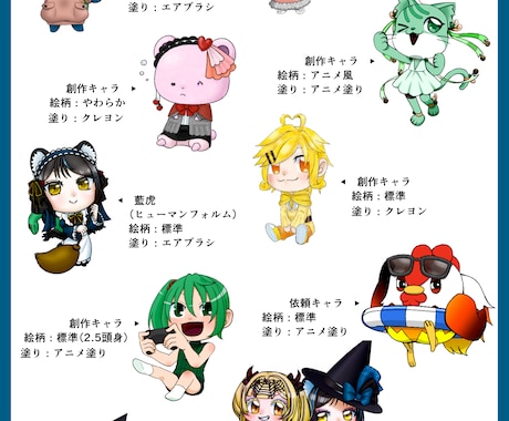 商用利用◎イラスト描きます キャラクターSD,立ち絵,一枚絵等何でも イメージ2