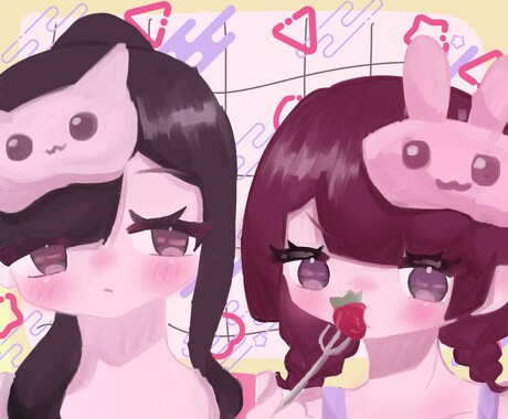イラスト制作をします かわいい女の子が得意です⊂(  ᴖ ̫ᴖ)⊃♡ イメージ2