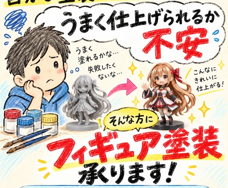 大切なフィギュアを、丁寧に塗装します イメージ1