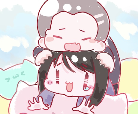大幅値下げしました！デフォルメイラスト描きます ふわふわ可愛いを求めている方是非！ イメージ1