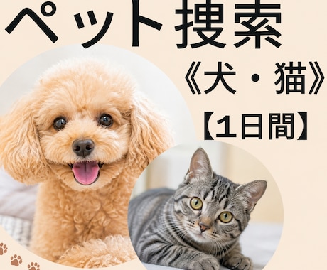 迷子ペットをオンラインで捜索します 現役ペット探偵のノウハウでアドバイスします！ イメージ1