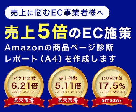 Amazon商品ページ診断レポートを作成します なぜ売れない？amazonのCVRを上げるための改善提案 イメージ1