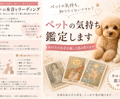 ペットの本音、今、伝えたい想いを読み取ります 今どんな気持ちなんだろう…言葉にできない想いを読み解きます。 イメージ1