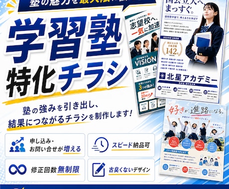 塾・予備校特化！生徒集客に繋がるチラシを制作します イメージ1