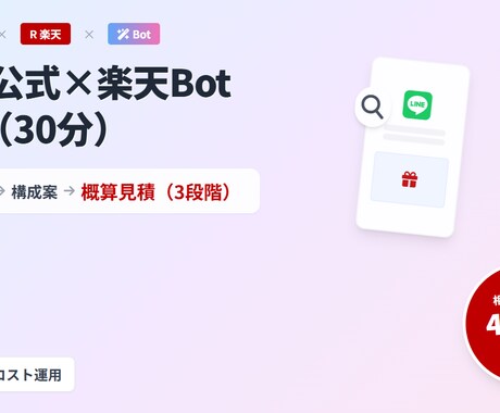 LINE公式×楽天アフィBot相談と要件整理します 開発依頼前の『不安解消』相談所　最短30分で仕様と費用を整理 イメージ1