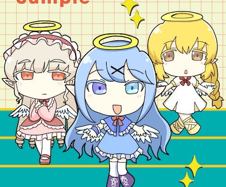 ミニキャラ・SDキャラのイラストお描きします 既存キャラのデフォルメなど、SNSや配信活動でご利用可能！ イメージ2