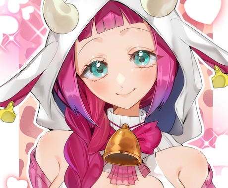 商業利用可能！バストアップイラスト描きます キラキラ可愛いSNSアイコンにも使えるバストアップイラスト！ イメージ2