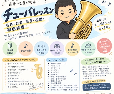 チューバレッスン！お悩み解決します イメージ1