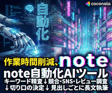 note自動化AIツール（長文対応）を提供します 多角的なキーワード生成・国内外の競合分析を実行するAIツール イメージ1