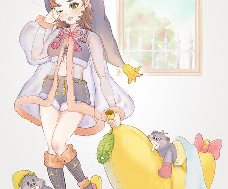 1枚絵のイラスト描きます SNSアイコンやサムネ、ギフトなどに！女の子と動物得意です！ イメージ2
