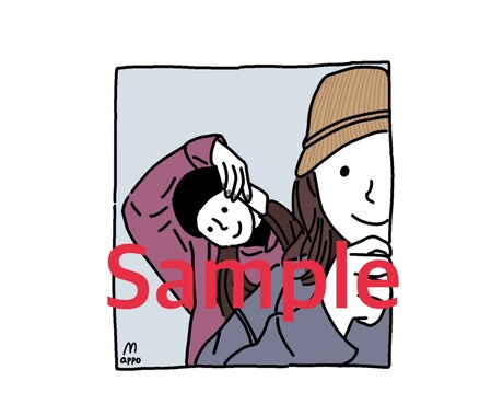 シンプルでおしゃれなイラスト描きます SNSアイコンや、結婚記念・お祝いなどにも！ イメージ2