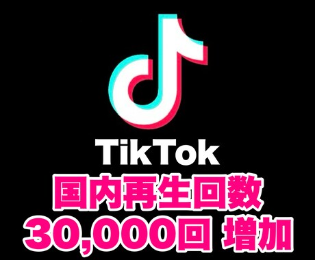 TikTok 国内再生回数を30000回増やします SNSの宣伝・拡散はおまかせください！ イメージ1