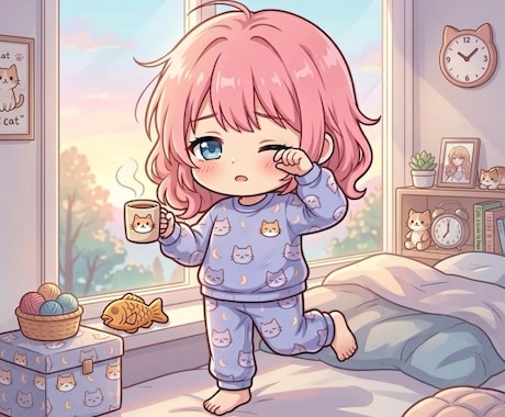 商用OK◎安く早くゆるかわミニキャラ描きます アイコン／配信サムネ／記念日イラストなどにおすすめです✨ イメージ2