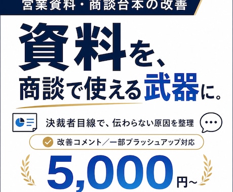 既存営業資料・台本を改善します 決裁者目線で資料・台本の改善点を整理 イメージ1