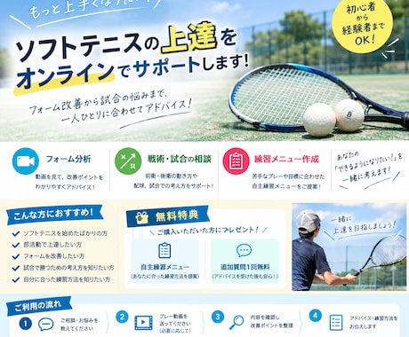 ソフトテニスの上達をオンラインでサポートします イメージ1