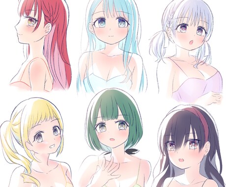 可愛い女の子のイラストを制作します アイコンやヘッダー、立ち絵や一枚絵など幅広く制作可能です。 イメージ2