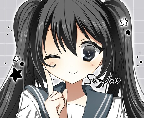 美少女ゲーム風絵柄のアイコンお描きします 雰囲気を全面に出した絵柄と塗りです★ イメージ2