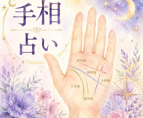 あなたの手相を見て占います 初心者ですが、手相占いやってます。宜しくお願いします イメージ1