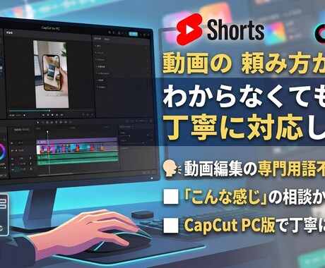 CapCutで高品質なショート動画を編集します テンポ良いカットと見やすいテロップで離脱を防ぐ動画にします！ イメージ1