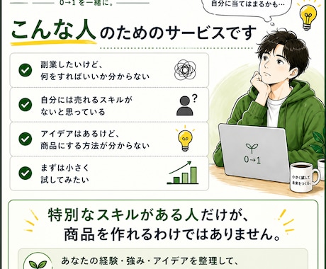 あなたの副業アイデアを一緒に形にします 自分に何ができるか分からない副業初心者の方へ イメージ2