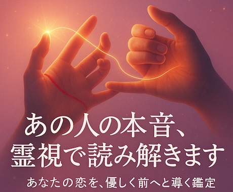 霊視で相手の本音とあなたの未来を読み解きます 心の奥を見抜き、恋も人生も進むための現実的な答えお伝えします イメージ2