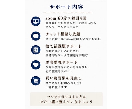 １ヶ月目→床が見える空間へサポートします ３ヶ月で目指す未来☆ー１ヶ月目【土台作り】ー床が見える空間へ イメージ2