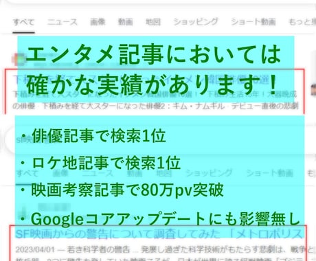 単発対応可！マニアも納得のエンタメ記事執筆します エンタメ記事で結果を出しているすず丸にお任せ下さい！ イメージ2