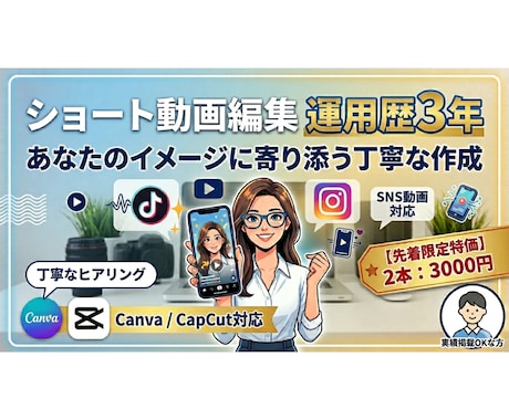 先着限定特価！｜ショート動画編集します あなたのイメージに寄り添う動画作成、お手伝いさせてください！ イメージ1