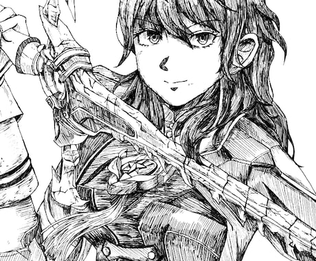好きなキャラクターを白黒イラストでお描きします イメージ1