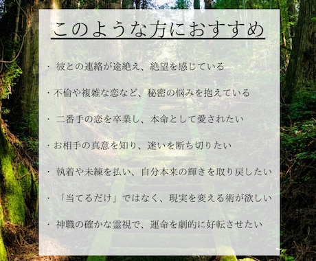 恋愛鑑定｜神職の霊視であなたの恋愛を導きます 霊視力で魂を浄化し、あなたの恋愛に本物の神託を届けます イメージ2