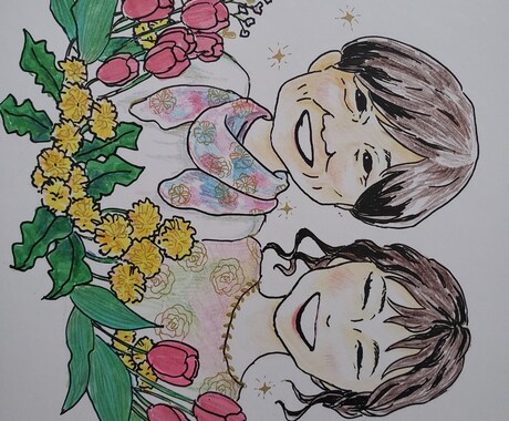 手書きの似顔絵をお描きします 思い出に残る似顔絵をプレゼントするお手伝いをさせてください◎ イメージ2