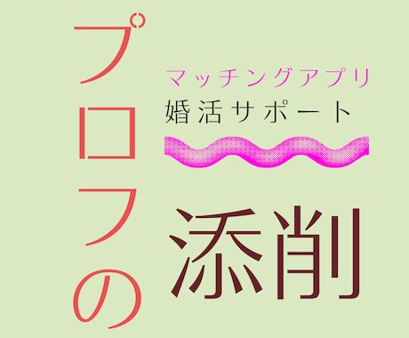 マッチングアプリのプロフィールを作成&添削します 【男女とも歓迎】アプリを駆使した男女2名で添削致します。 イメージ1