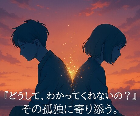 すれ違うあの人の心、誤解を解く糸口を探します 「どうして、わかってくれないの？」その孤独に寄り添う。 イメージ1