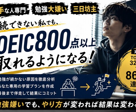 勉強苦手な人にTOEIC600~800点取らせます イメージ1