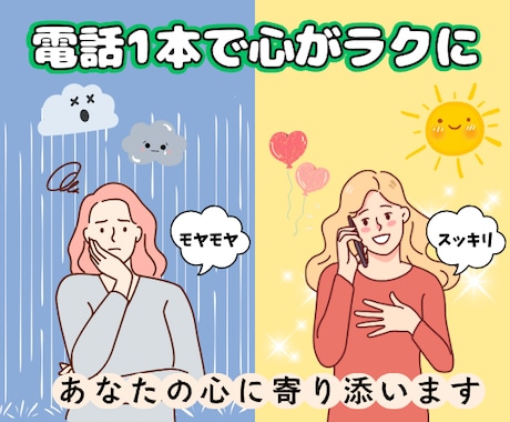 なかなか言えない悩みやお話、じっくりお聞きします 悩み相談｜愚痴｜ストレス解消｜雑談｜安心｜サポート｜話し相手 イメージ2