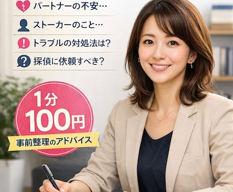 初めて探偵に依頼する方の相談に乗ります どこに依頼していいのか分からない方のためにアドバイスします イメージ1