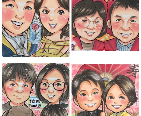 可愛くて優しい雰囲気の似顔絵オーダー承ります イメージ1