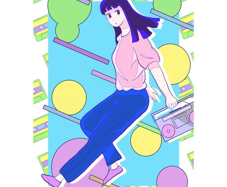 ポップで可愛いSNSアイコン、ヘッダー描きます Twitter、インスタ、YouTubeなどSNSアイコンに イメージ2