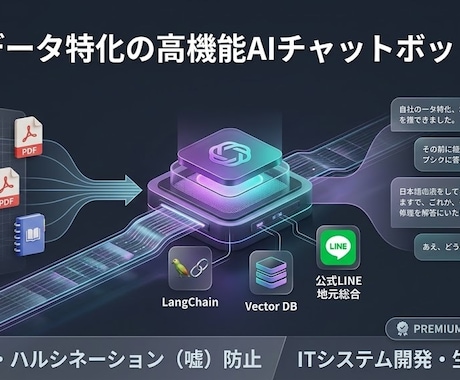 自社特化の高性能AIチャットボットを構築します 嘘をつかないRAG技術。DB連携で賢い自動顧客対応を実現！ イメージ1