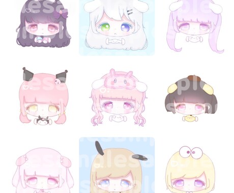 アイコン向け かわいいイラスト書きます アイコン向けのミニイラストを描きます！2枚で1000円 イメージ2