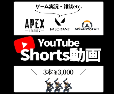 Shorts動画3本¥3,000で作ります ジャンル不問、ゲーム実況大歓迎！ イメージ1