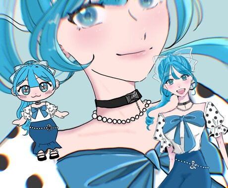 Vtuber配信者さん必見！イラスト制作します 立ち絵・一枚絵・ちびキャラ、キャラクターデザインも相談可能！ イメージ2