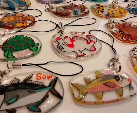 世界に一つだけのキーホルダーを作ります お魚さんとお名前お入れします！とっても可愛いイラスト♪ イメージ2
