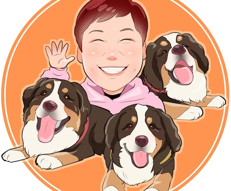 アイコンやプレゼントに最適なペット似顔絵作成します うちの子の可愛さそのままに。大切な家族を思い出に残しましょう イメージ1
