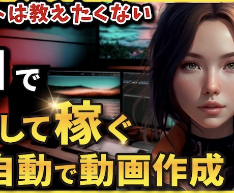 動画自動作成できる方法を伝授します 自動で動画作成！！ 動画作成を自動でできる！ イメージ1