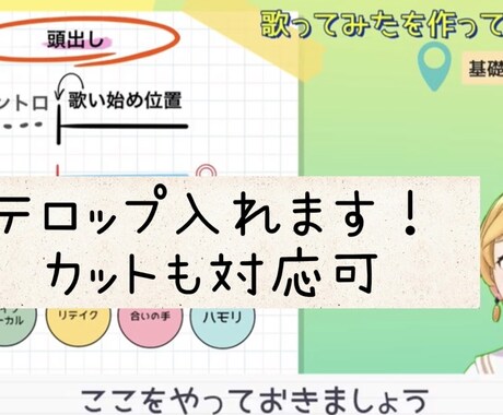 動画にテロップお入れします カット済みの「〜15分動画」で2000円で承ります イメージ1